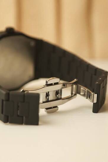 BLACK AURA STAINLESS STEEL WATCH FOR MEN