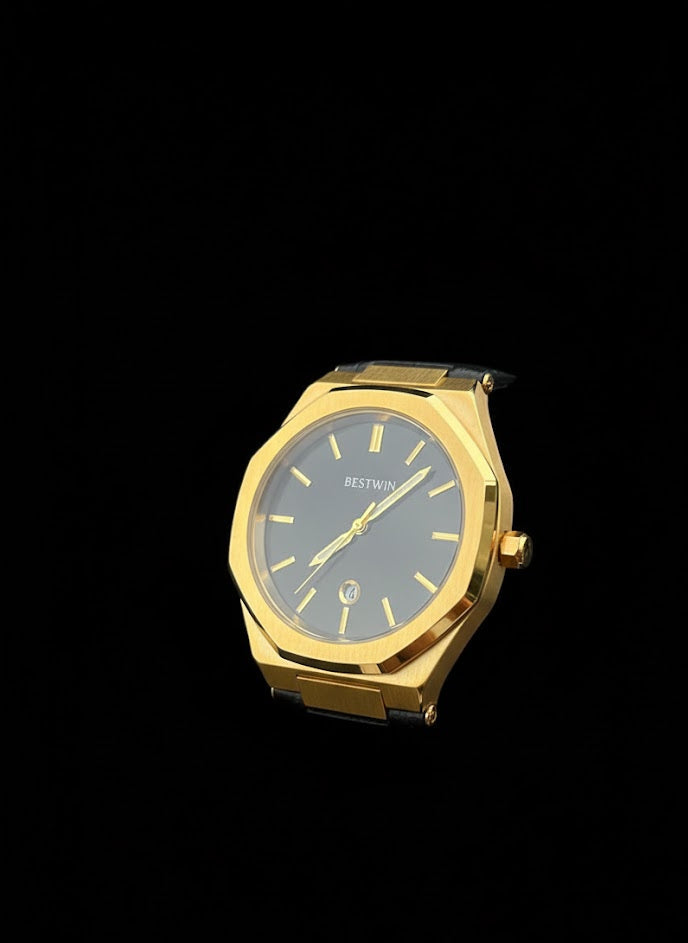 BESTWIN GOLD  OCTAGONAL CASE FOR MEN