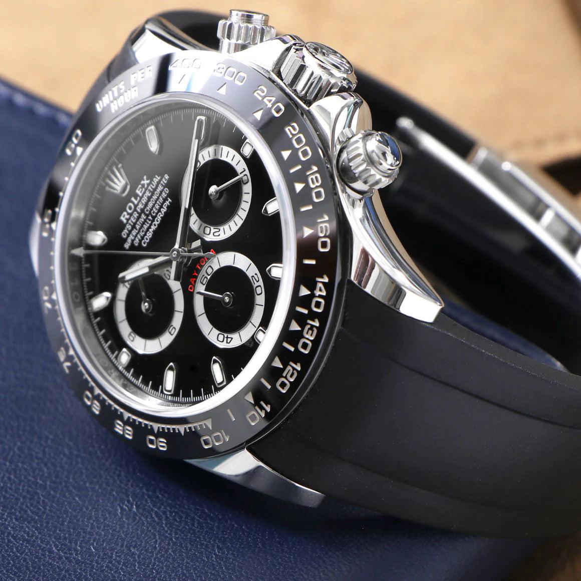 ROLEX COSMOGRAPH DAYTONA SILICONE STRAP WATCH FOR MEN