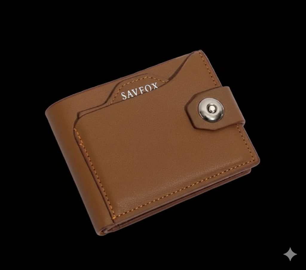 Savfox PU Leather Outlet Pocket Card Holder Wallet for Men – Slim, Stylish & Durable - Stylish Wallets For Men - BLACK