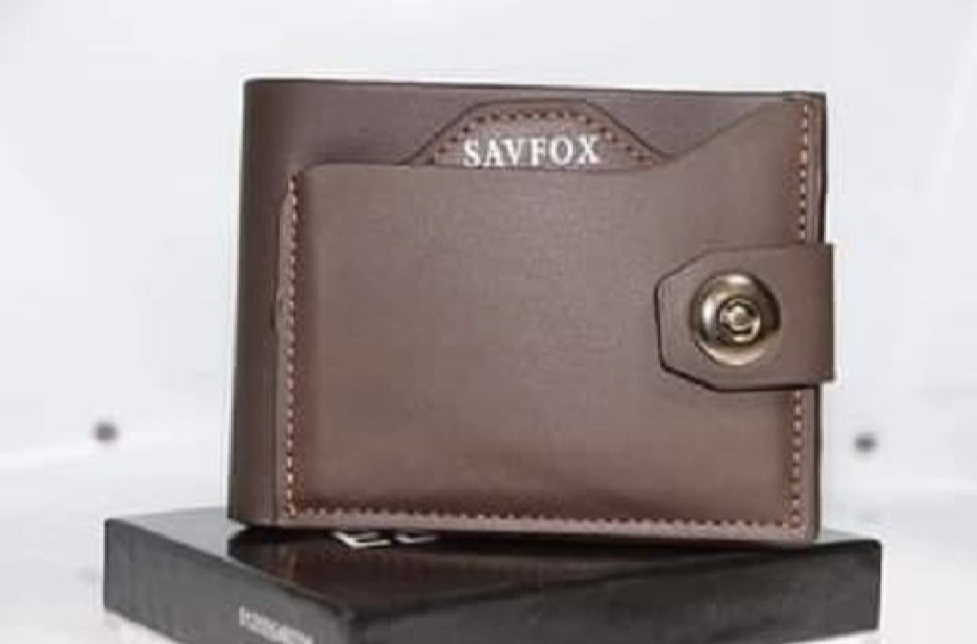 Savfox PU Leather Outlet Pocket Card Holder Wallet for Men – Slim, Stylish & Durable - Stylish Wallets For Men - BLACK